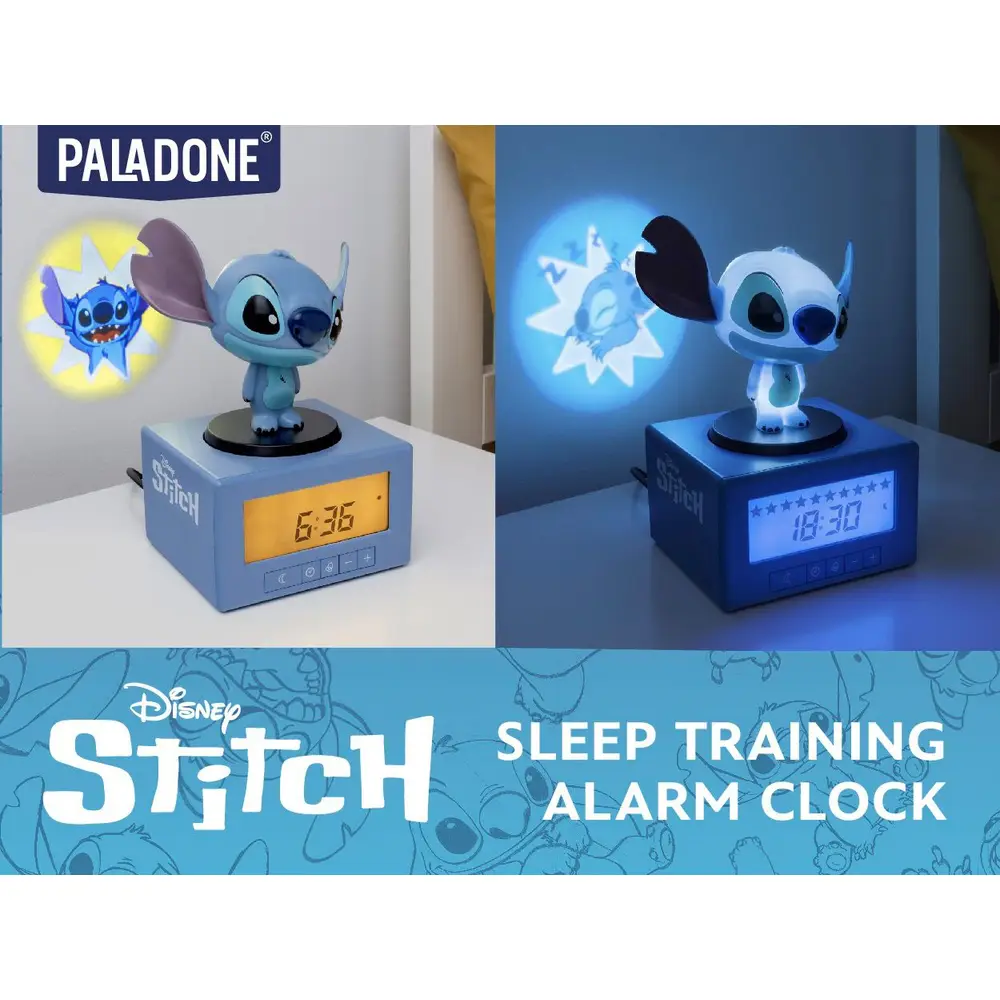 Stitch Icon Wecker Blauer Stitch-Charakterwecker mit digitaler Anzeige