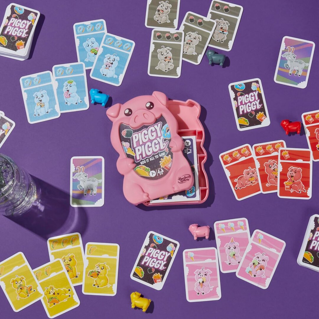 Piggy Piggy Kartenspiel für Familien - Deutsche Fassung Zahl, Symbol, Text, Spielzeug