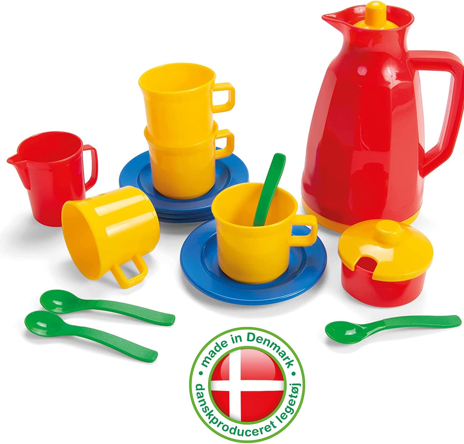 Dantoy 4445 Kinder Kaffeeservice im Box - 17-teiliges Spielset für Rollenspiele