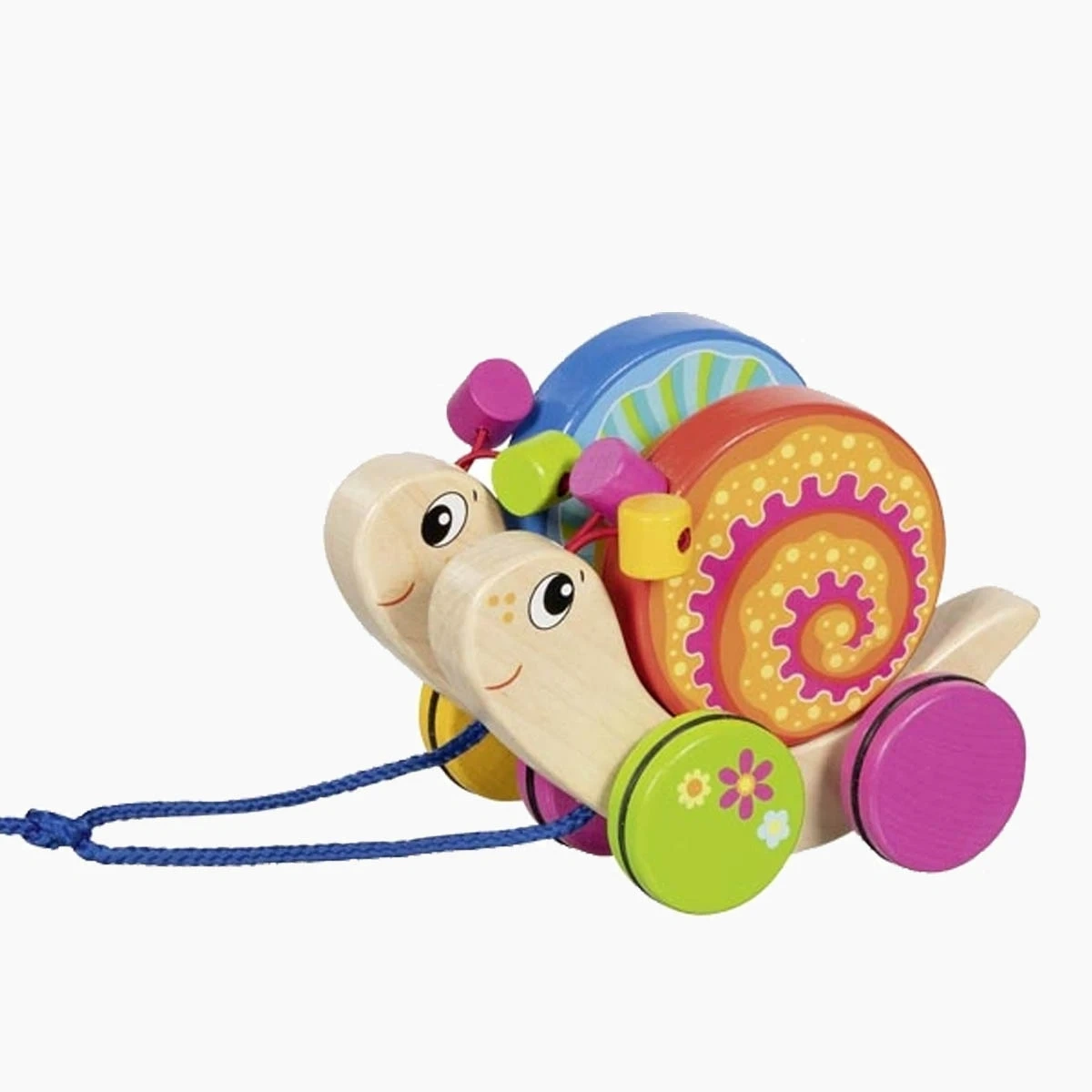 goki Ziehtier „Duo Schnecken Willi & Mill“ - Holz, Gummiräder, ab 1 Jahr