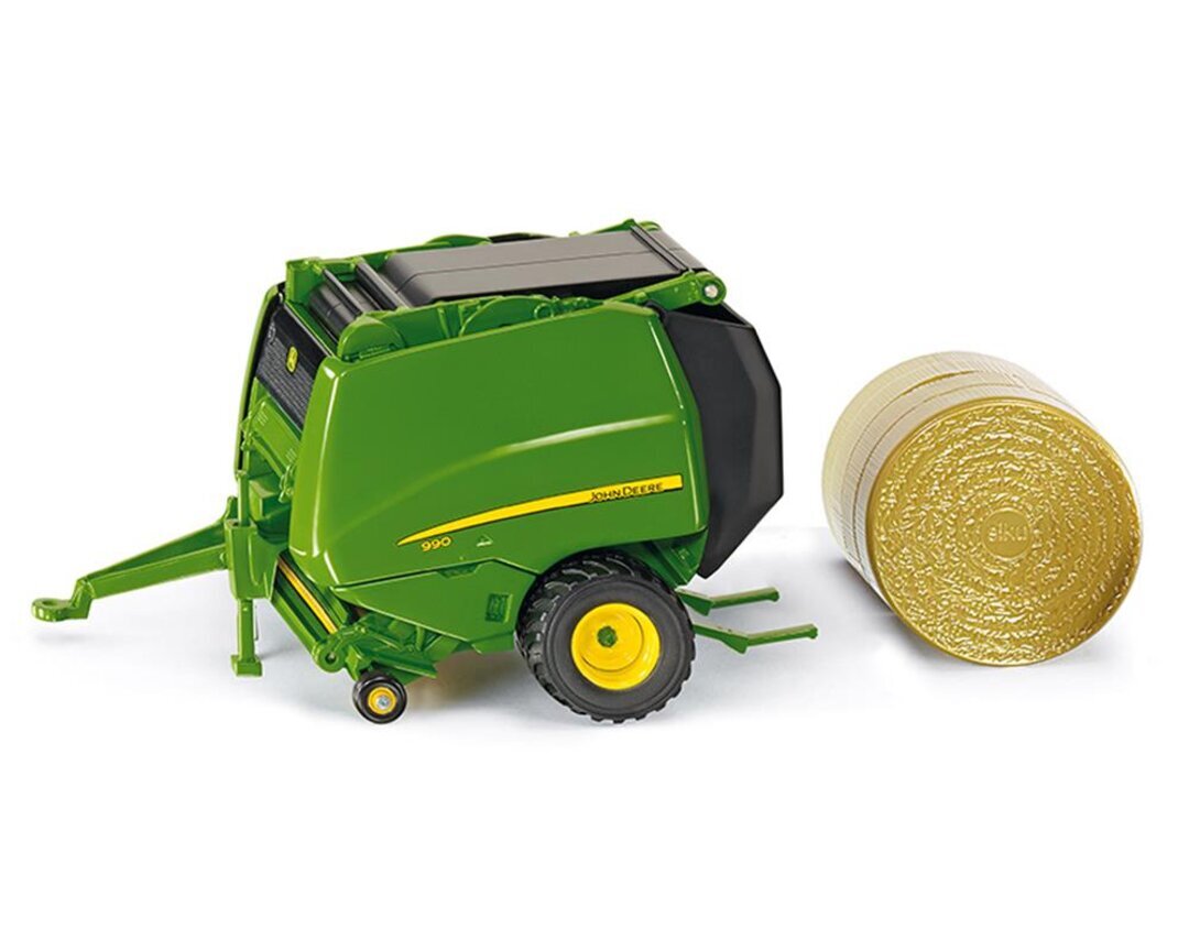 Siku_John_Deere_Ballenpresse, Gras, Pflanze, Maschine, Rad