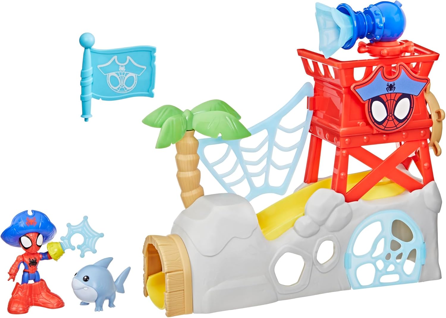 Marvel Spidey und Seine Super-Freunde Water-Webs Spidey Insel Spielset mit 2 Figuren