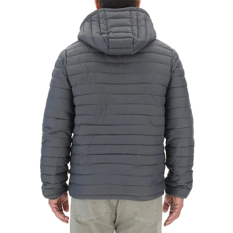 JEEP Herren Winterjacke O103344GR - Dunkelgraue Steppjacke mit abnehmbarer Kapuze GR. XXL