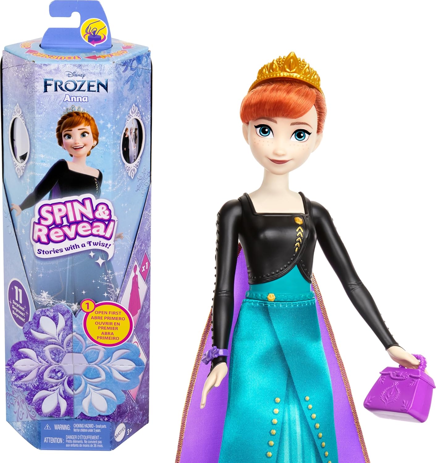 Die Eiskönigin Anna Enchant & Reveal Puppe mit Überraschungszubehör HXD27 Figur, Puppe, Spielzeug, Barbie, Gesicht