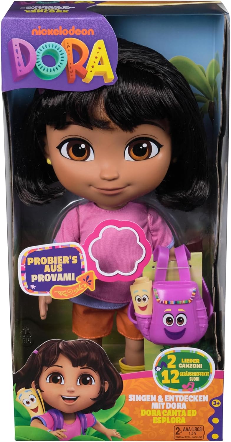 Dora the Explorer Best Friend Puppe von Spin Master Dora the Explorer Best Friend Puppe Weiche Stoffpuppe mit braunen Haaren, rosa Oberteil und orangefarbener Hose