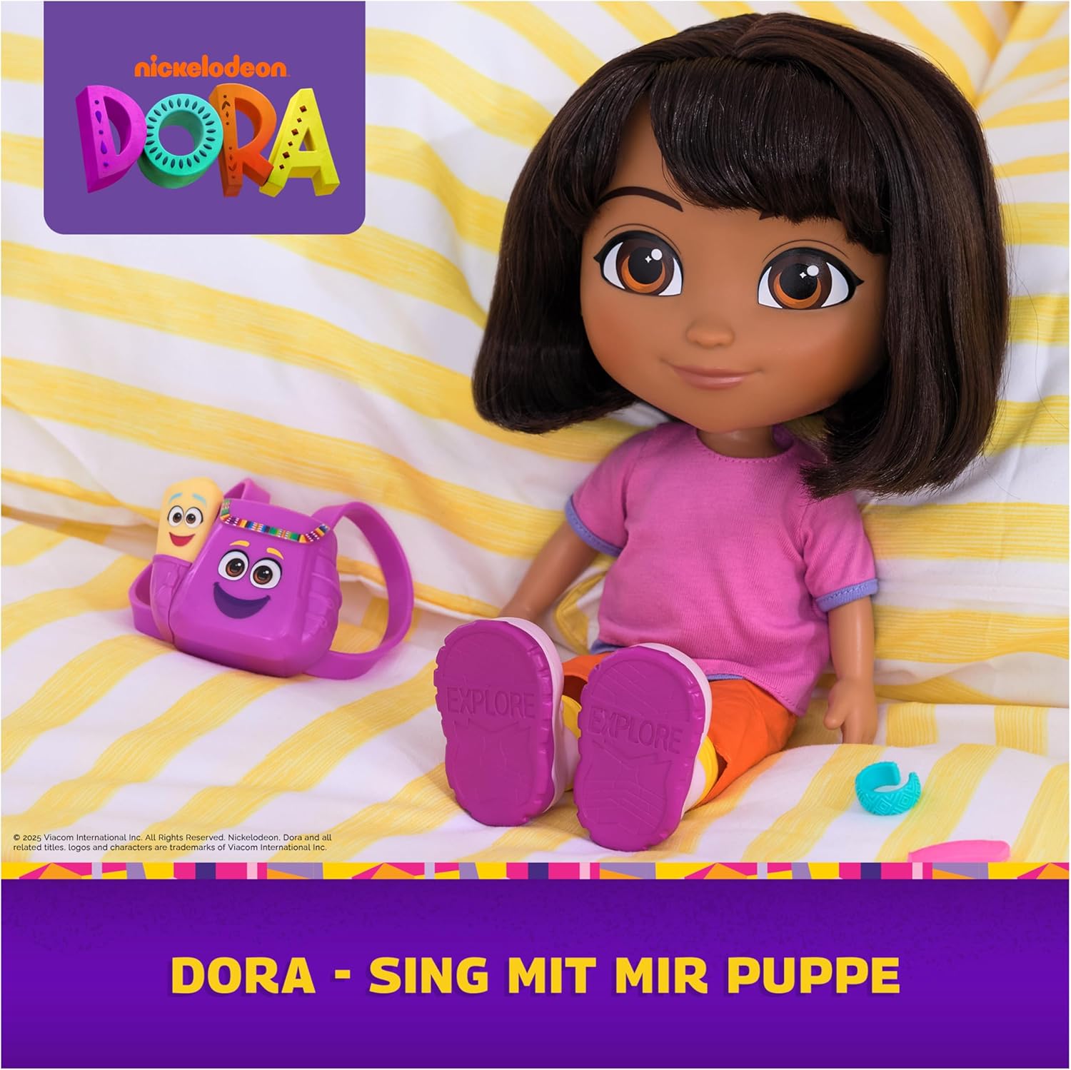 Dora the Explorer Best Friend Puppe Weiche Stoffpuppe mit braunen Haaren, rosa Oberteil und orangefarbener Hose