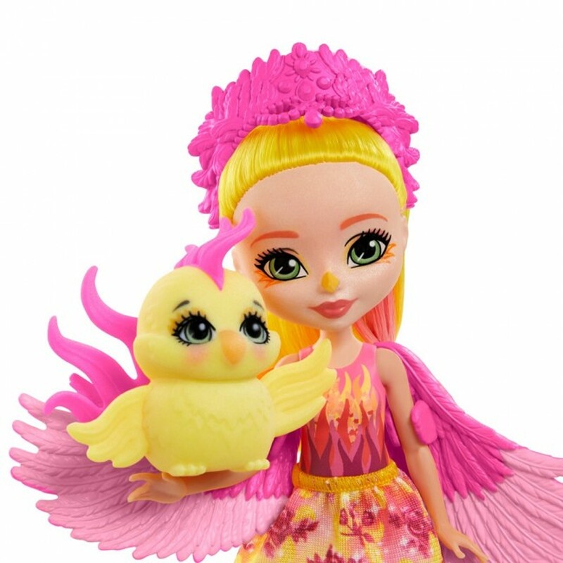 Enchantimals Royals Phoenix Puppe mit Phoenix-Vogelfreund und königlichem Outfit