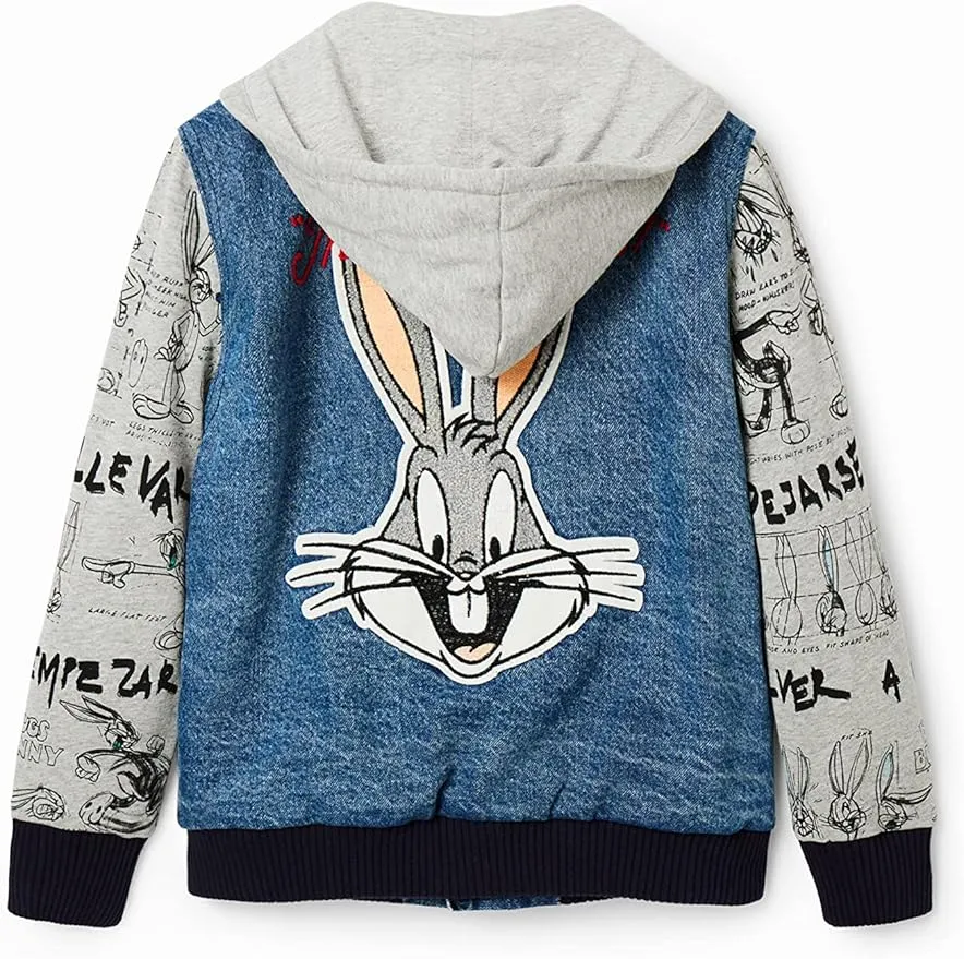 Desigual Jungen Jacke - Jeansjacke mit Bugs-Bunny-Motiv 23SBED015008