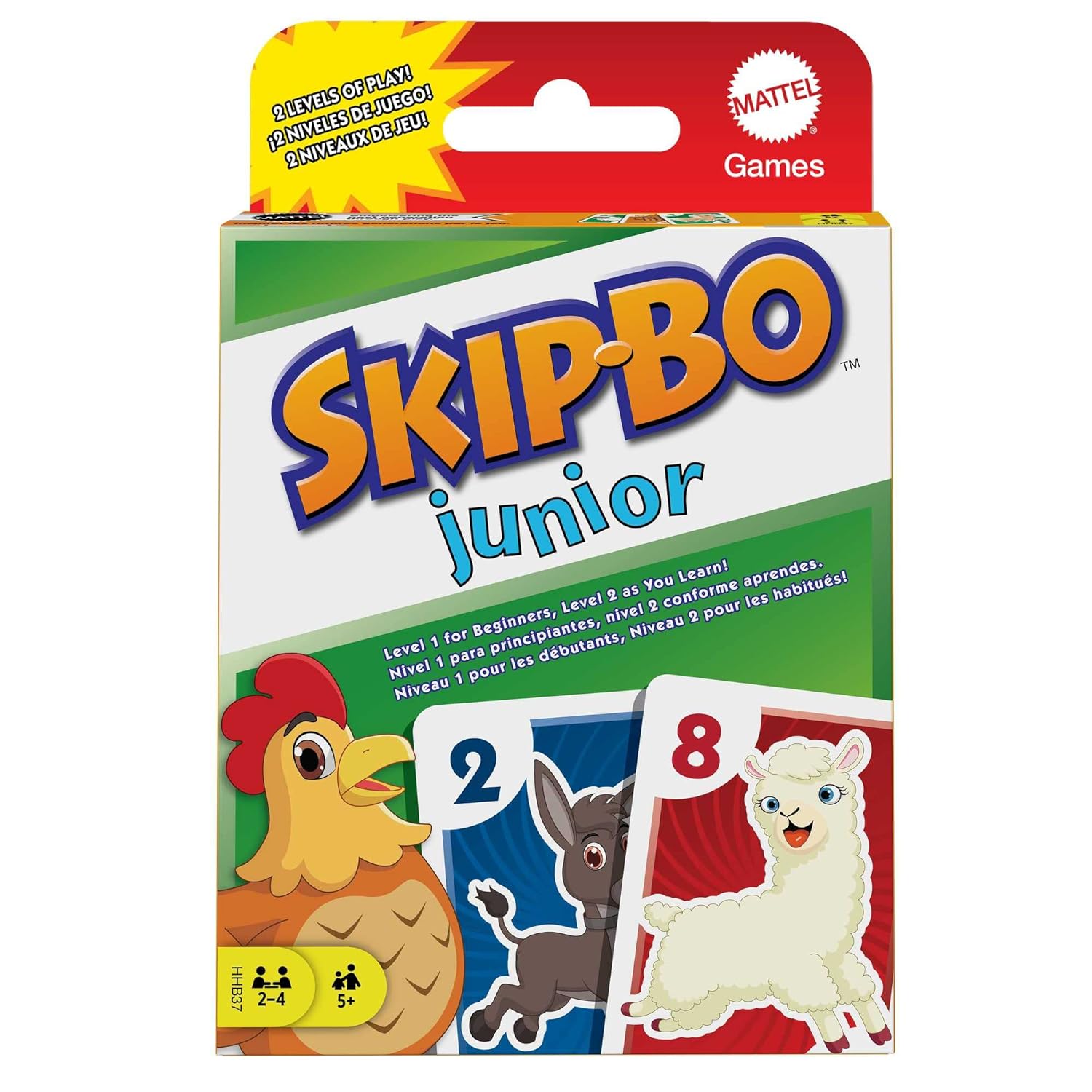 Skip-Bo Junior Kindgerechtes Kartenspiel mit zwei Spielniveaus Mattel HHB37 Skip-Bo, Junior, Kindgerechtes, Kartenspiel, mit, zwei, Spielniveaus, Mattel, HHB37