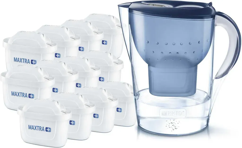BRITA Marella 2,4 l - Wasserfilter-Kanne Blau inkl. 12× MAXTRA PRO All-in-1