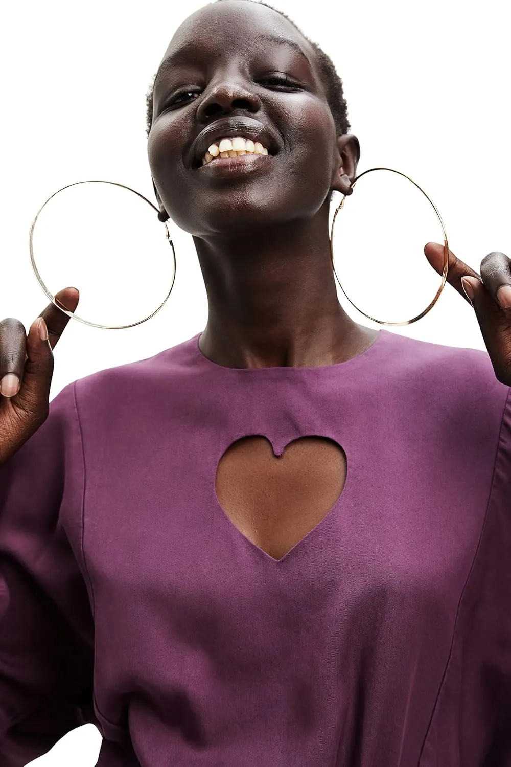 Desigual Damen Kleid - Violettes Minikleid mit Herz-Ausschnitt 22WWVW313003 GR. M