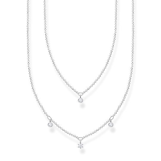 Thomas Sabo Kette Steine Silber Doppelreihig Weiße Länge 45 Cm Thomas, Sabo, Kette, Steine, Silber, Doppelreihig, Weiße, Länge, 45, Cm, Zubehor, Schmuck, Halskette, Diamant, Edelstein