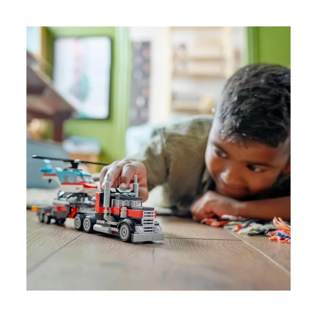 LEGO® Creator 3 in 1 Tieflader Mit Hubschrauber 31146