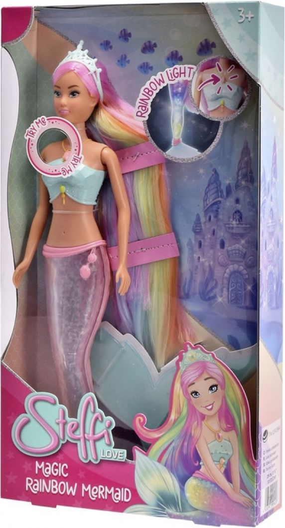 Steffi LOVE Magic Rainbow Mermaid Figur, Puppe, Spielzeug, Barbie, Band
