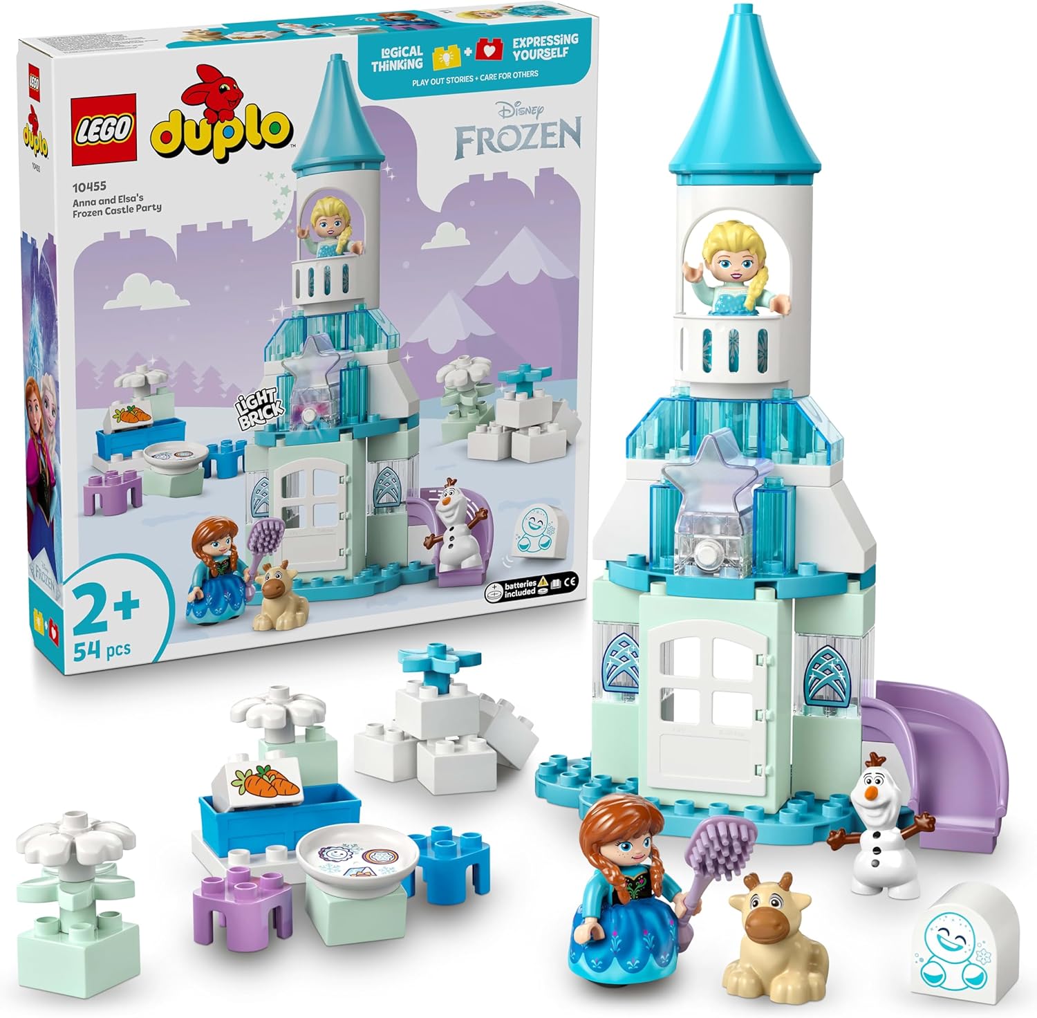 LEGO® DUPLO 10455 Annas und Elsas Party im Eispalast LEGO® DUPLO 10455 Annas und Elsas Party im Eispalast – Verpackung, Zubehör und Details sichtbar