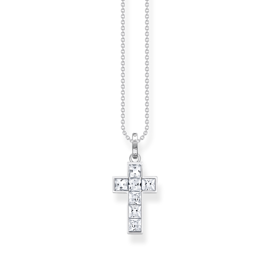 Thomas Sabo Kette Kreuz Mit Weißen Steinen Silber Länge 45 Cm Thomas, Sabo, Kette, Kreuz, Mit, Weißen, Steinen, Silber, Länge, 45, Cm, Zubehor, Kreuz, Halskette, Anhänger, Diamant