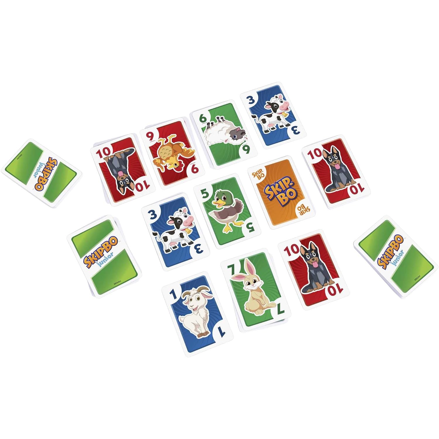 Skip-Bo Junior Kindgerechtes Kartenspiel mit zwei Spielniveaus Mattel HHB37 Person