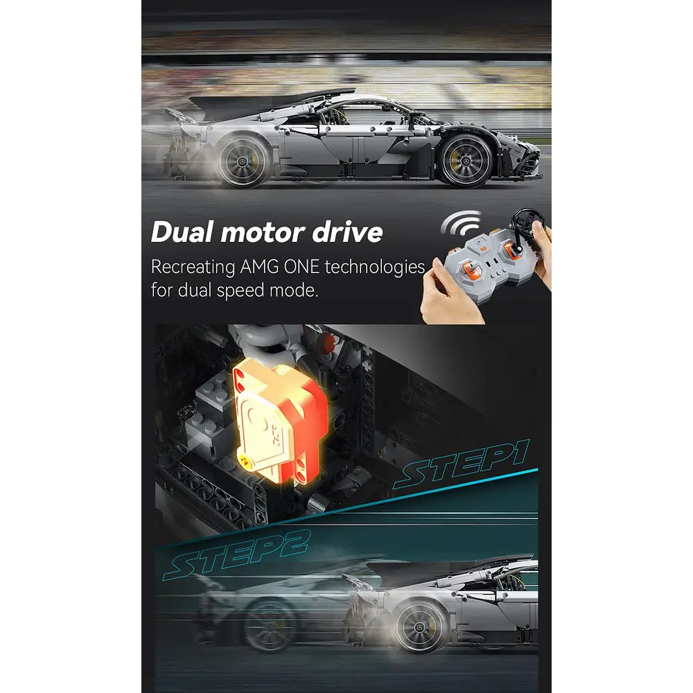 CaDA Mercedes-AMG ONE 1:8 grau 2,4GHz Bricks