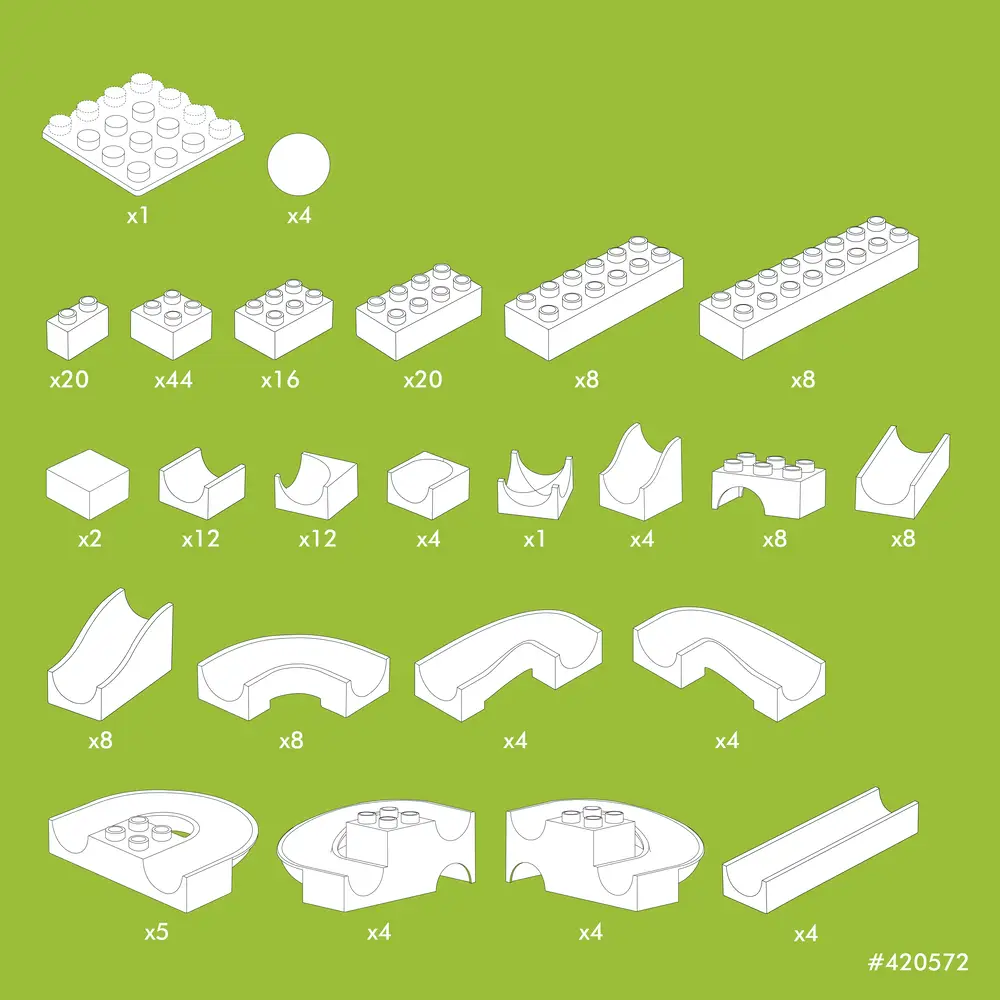 HUBELINO Kugelbahn Baukasten maxi (213-teilig)
